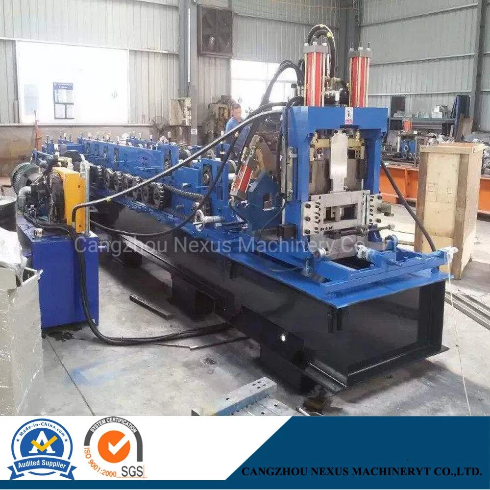 Cuz Interchange Steel Channel Purlin Cold Roll Forming Machine Metal C Z Purline Roll Former Machinery with Post-Cutting System